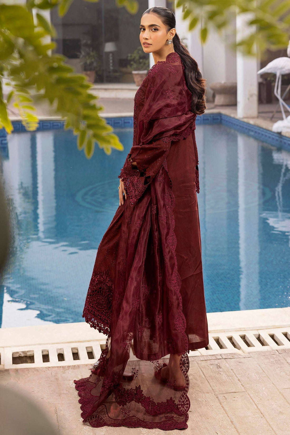Motifz | Premium Lawn 25 | 5313-SABINE XS Dark Maroon Lawn