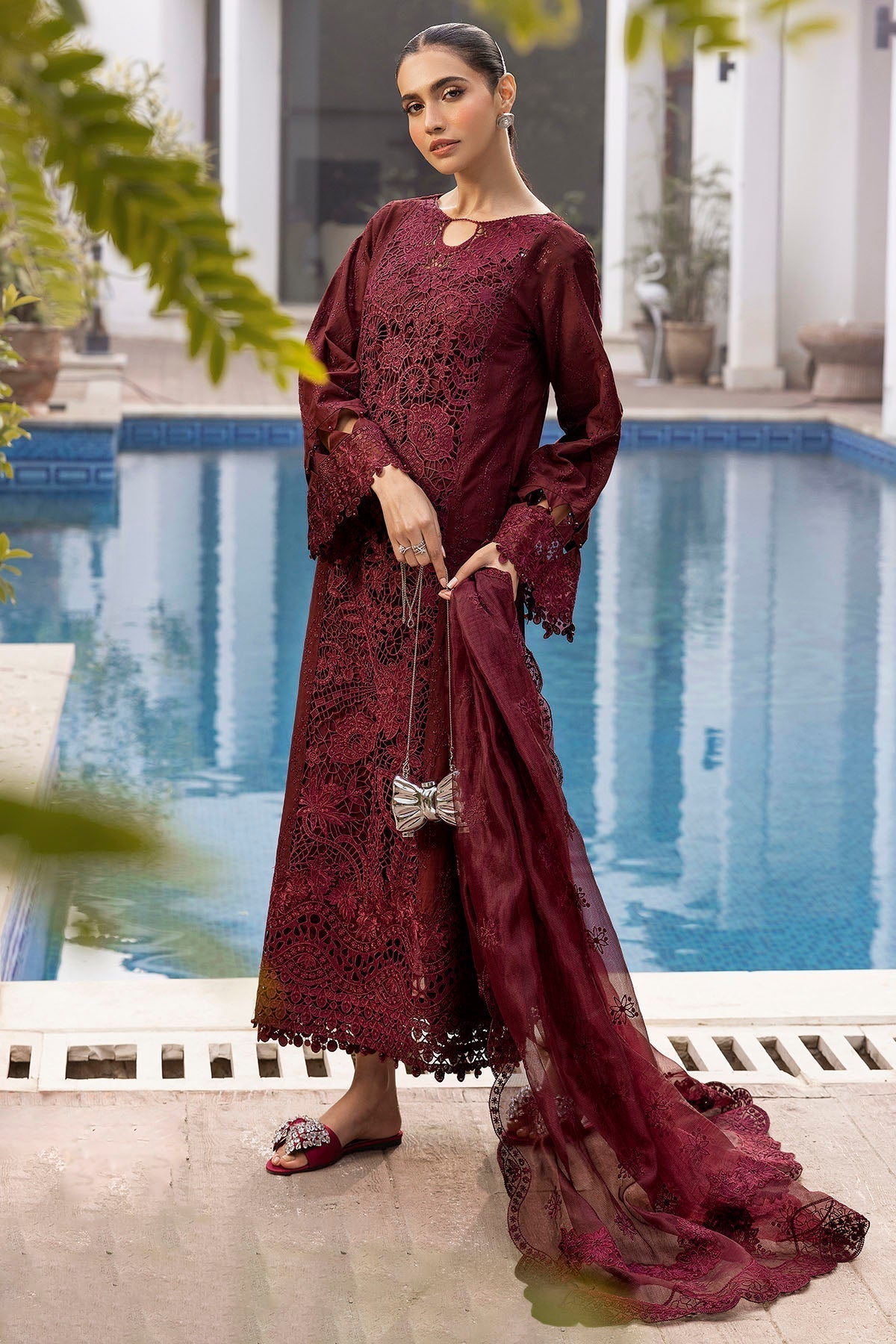 Motifz | Premium Lawn 25 | 5313-SABINE XL Dark Maroon Lawn