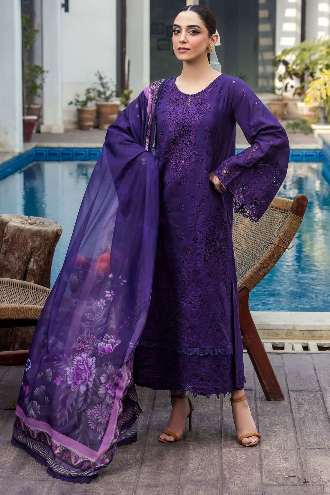 Motifz | Premium Lawn 25 | 5314-MIREILLE XS Dark Purple Lawn