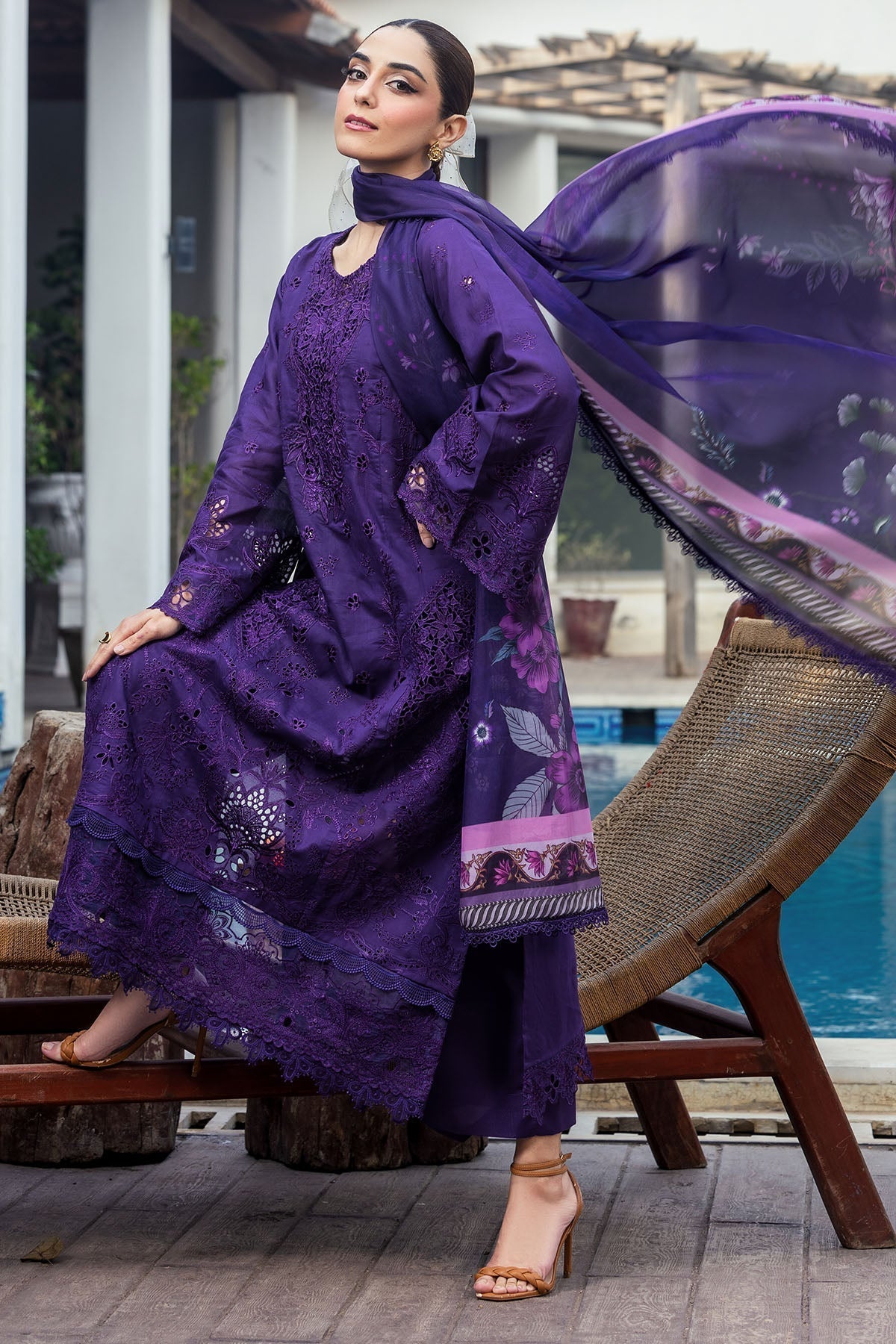 Motifz | Premium Lawn 25 | 5314-MIREILLE L Dark Purple Lawn