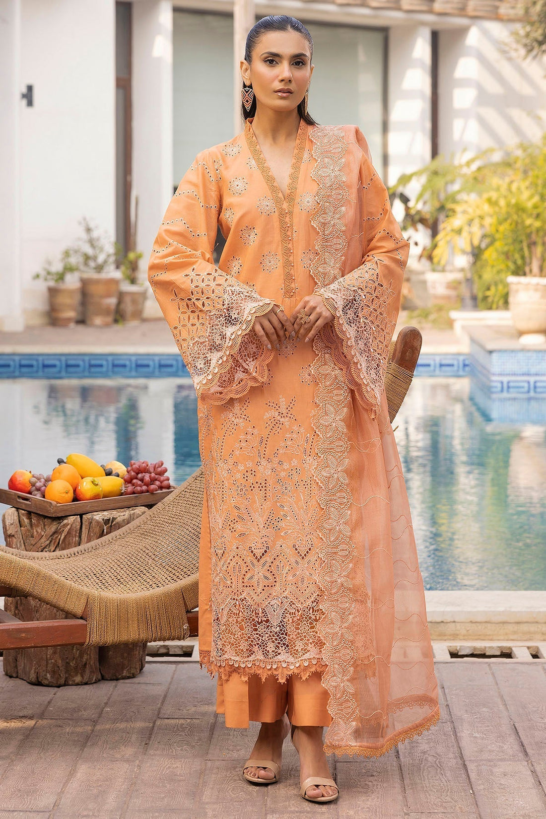 Motifz | Premium Lawn 25 | 5315-CORINNE XS Peach Lawn