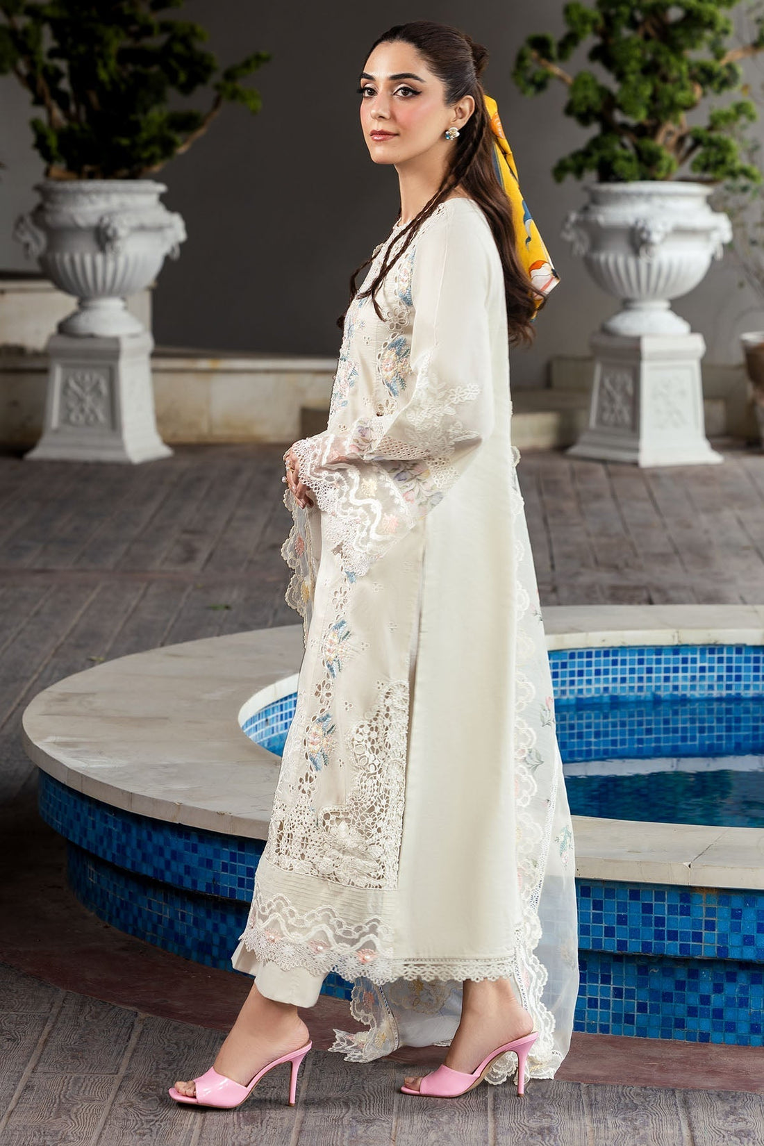 Motifz | Premium Lawn 25 | 5319-MARCELINE XS White Lawn