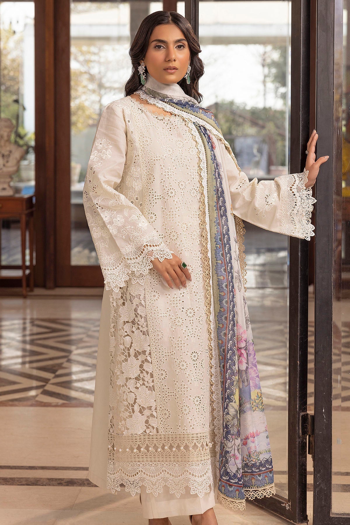 Motifz | Premium Lawn 25 | 5324-SIDONIE Custom Size Off White Lawn