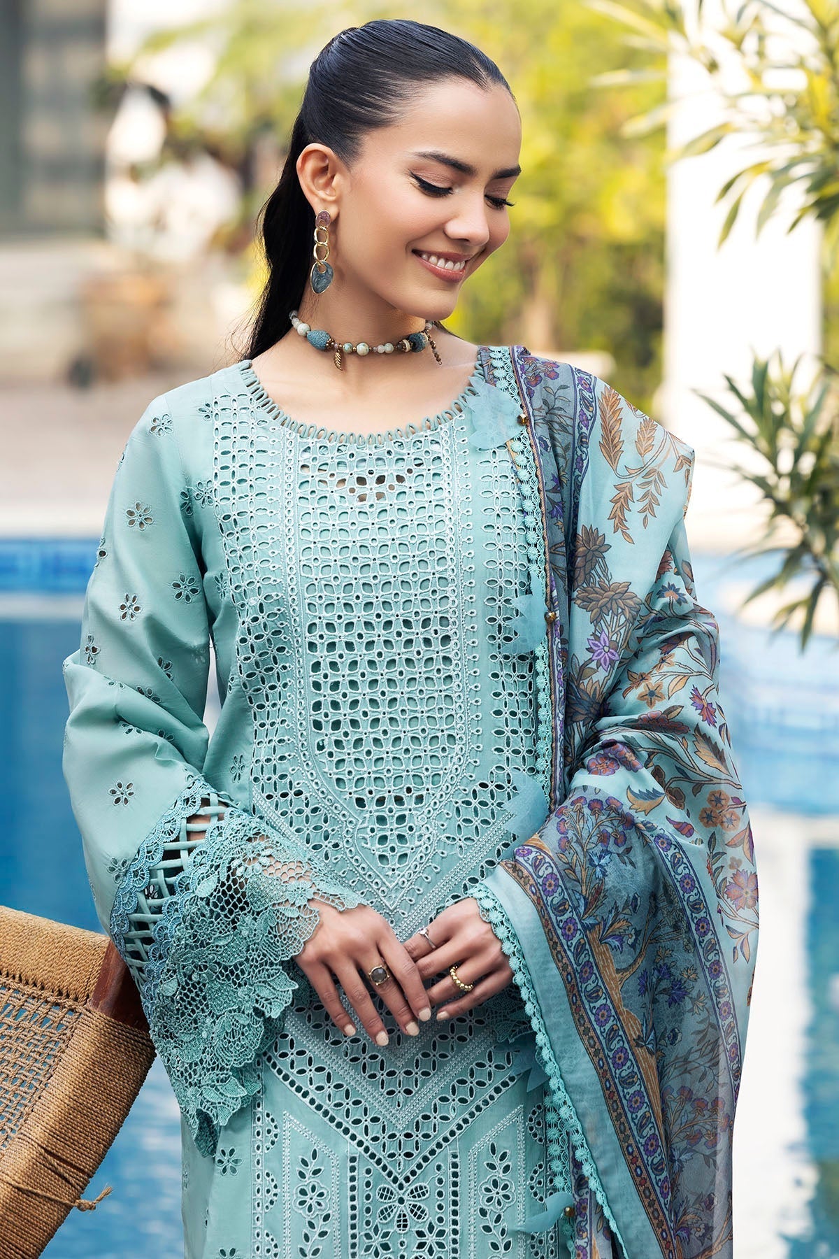 Motifz | Premium Lawn 25 | 5328-ISABEAU L Ice Blue Lawn