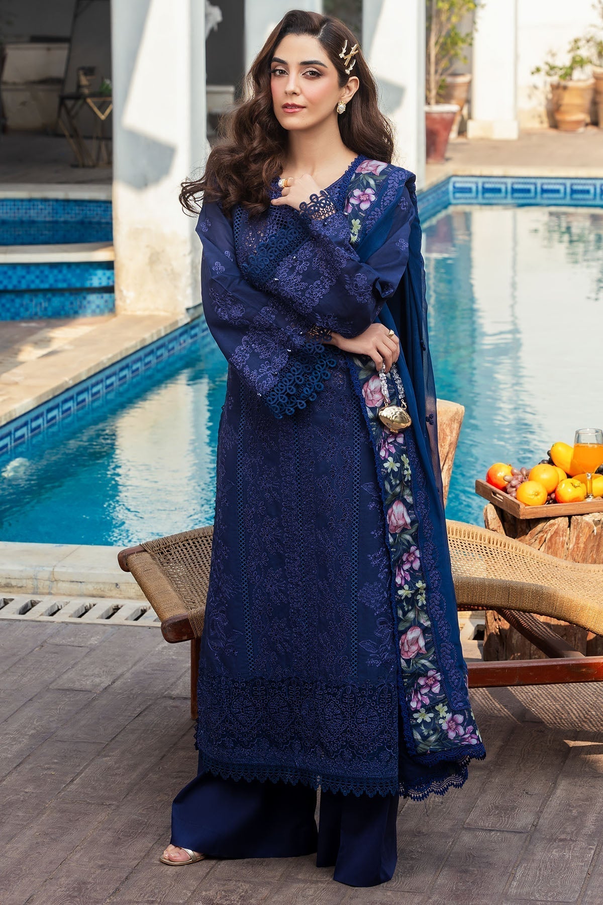 Motifz | Premium Lawn 25 | 5330-MAELYS L Navy Blue Lawn