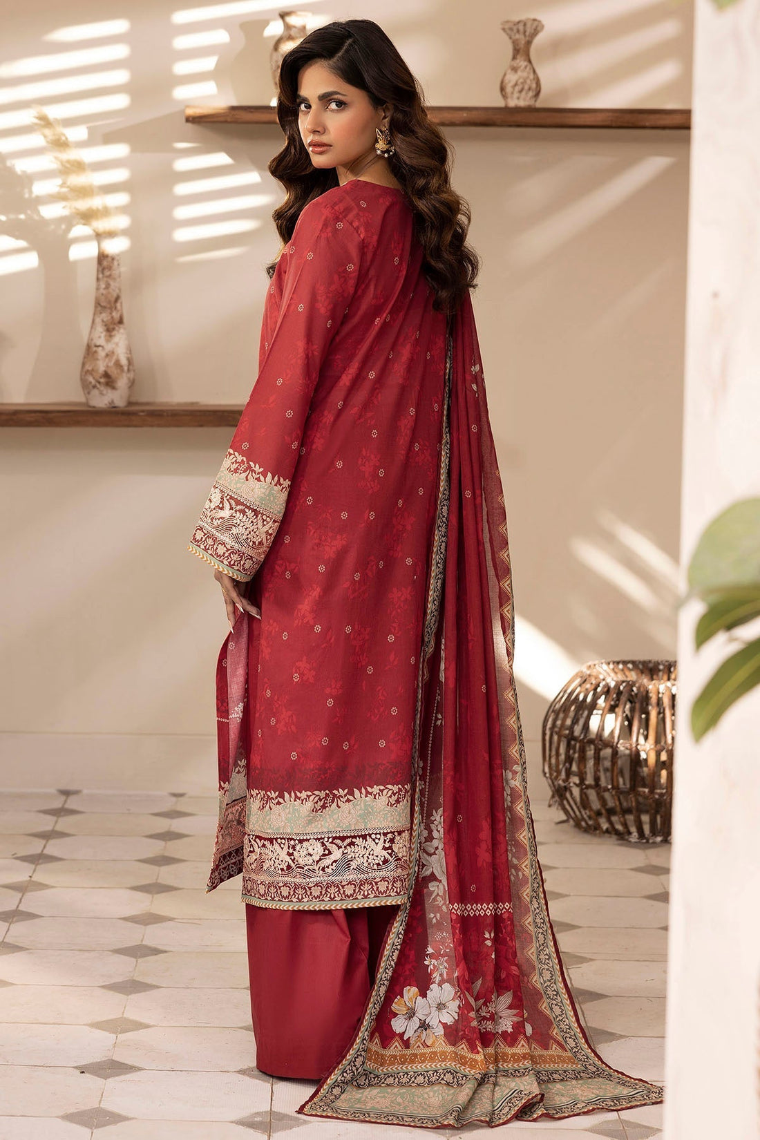 Motifz | Umang Lawn | 5412-EMINE XS Red Lawn
