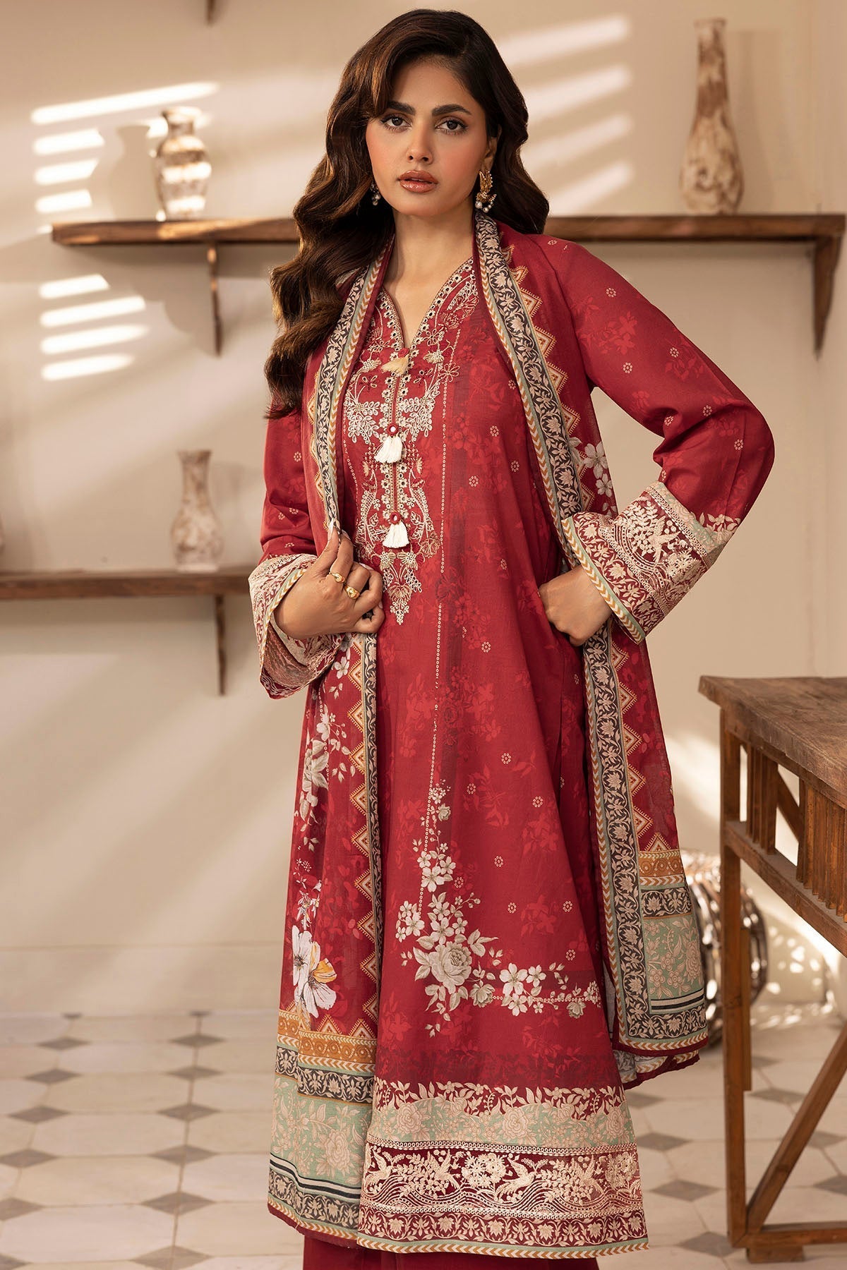 Motifz | Umang Lawn | 5412-EMINE M Red Lawn