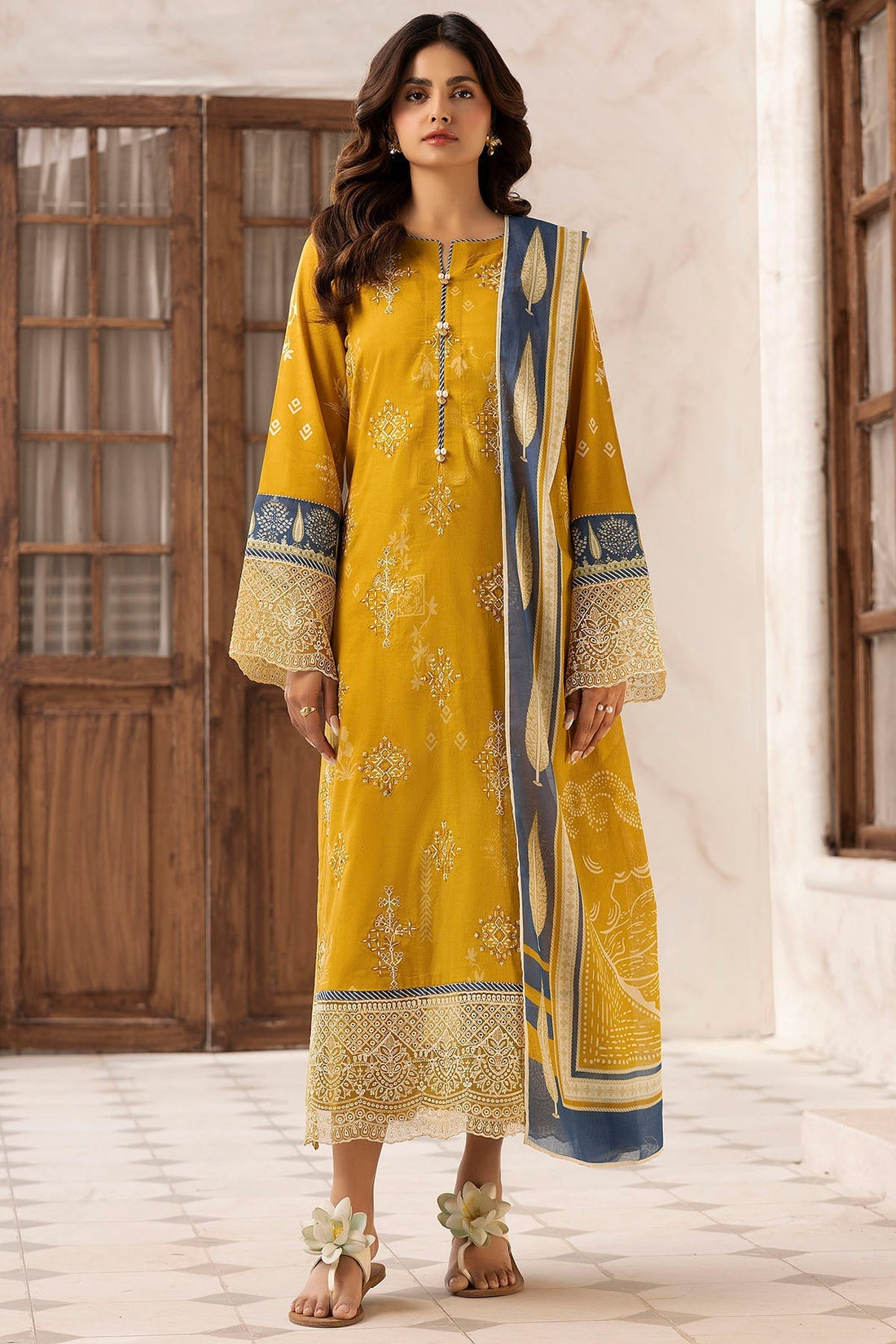 Motifz | Umang Lawn | 5416-USWA XS Mustard Yellow Lawn