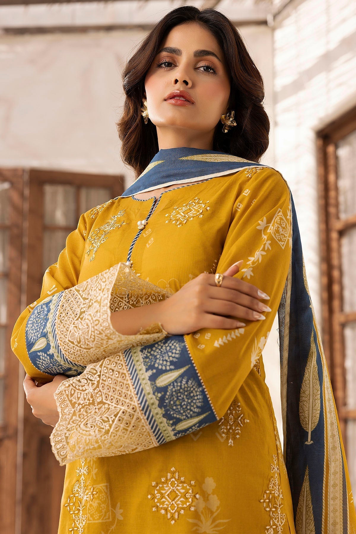 Motifz | Umang Lawn | 5416-USWA M Mustard Yellow Lawn