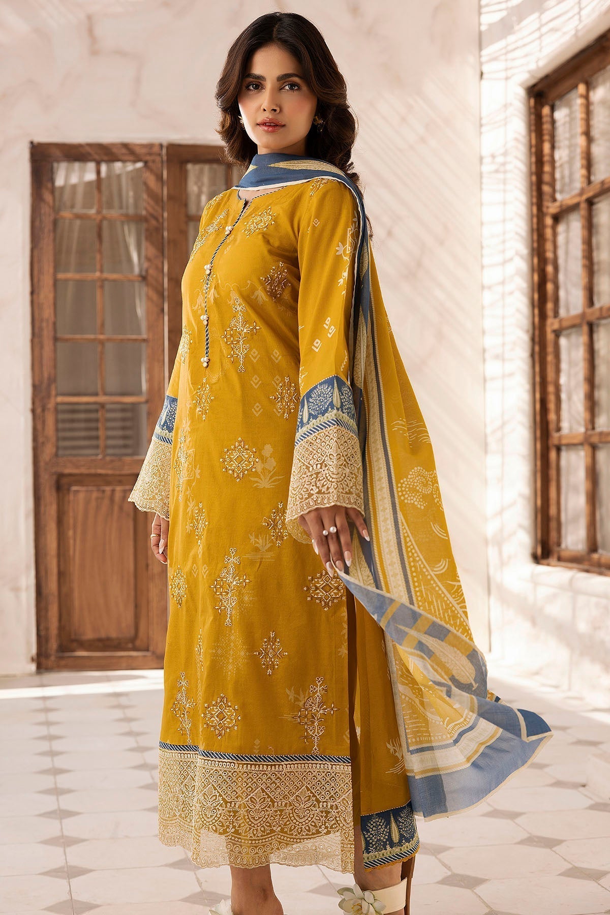 Motifz | Umang Lawn | 5416-USWA L Mustard Yellow Lawn