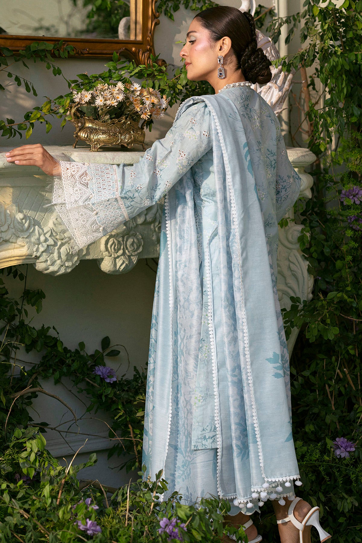 Motifz | Premium Lawn 25 | 5425-LAVENDER Custom Size Ice Blue Lawn