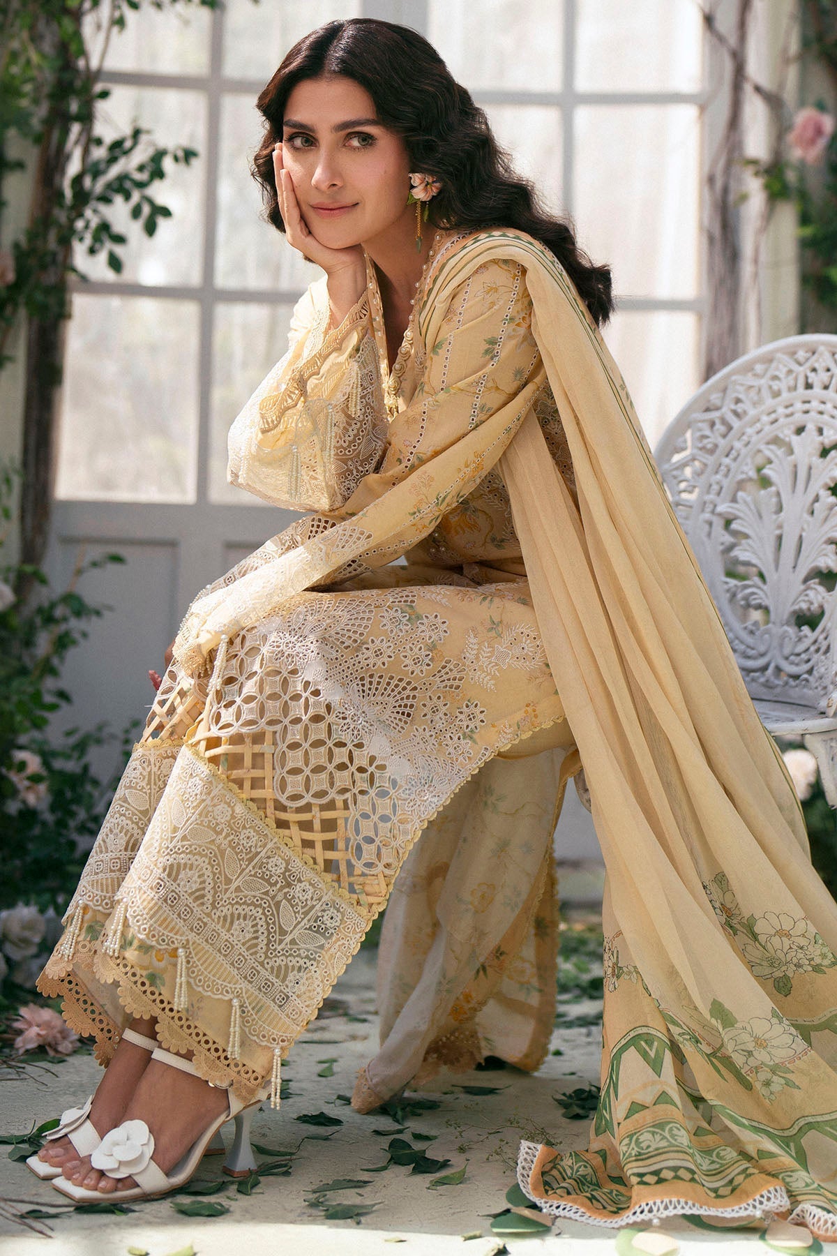 Motifz | Premium Lawn 25 | 5429-ORCHID Custom Size Pale Yellow Lawn