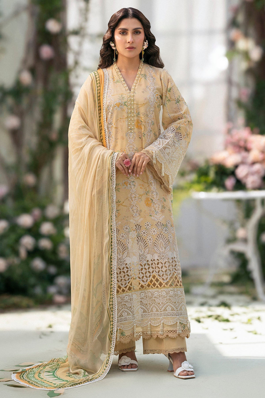 Motifz | Premium Lawn 25 | 5429-ORCHID XS Pale Yellow Lawn