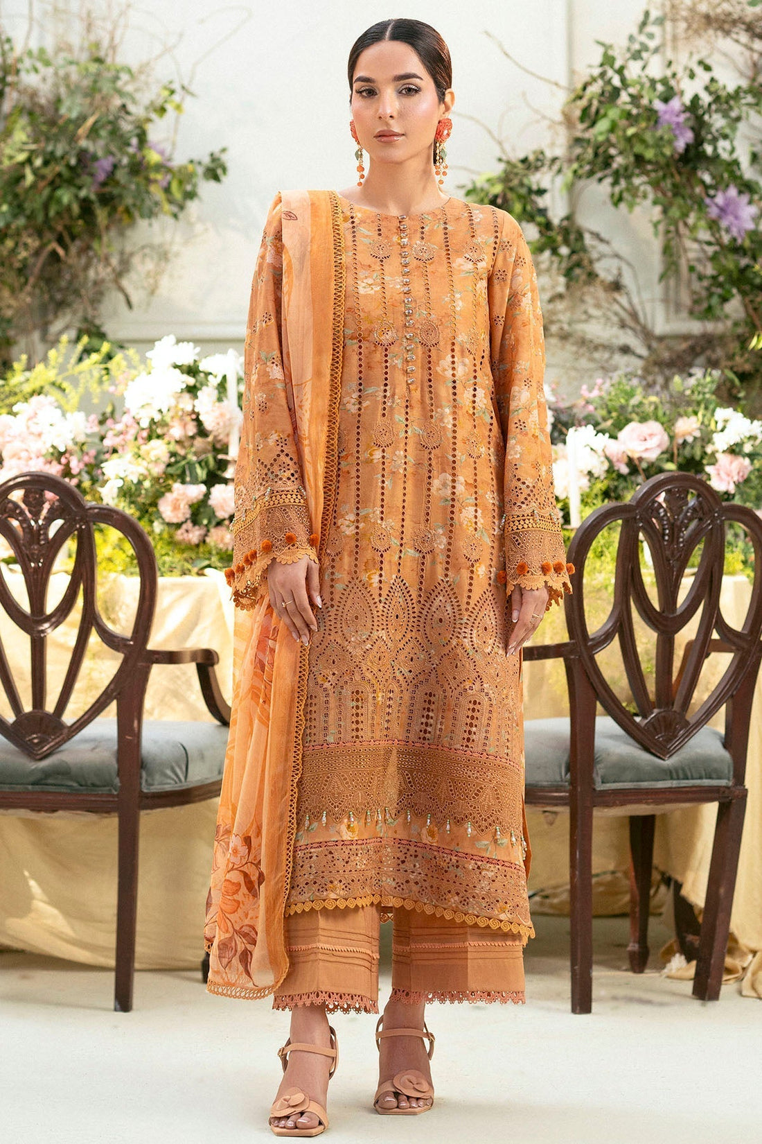 Motifz | Premium Lawn 25 | 5431-BLUEBEELL XS Orange Lawn