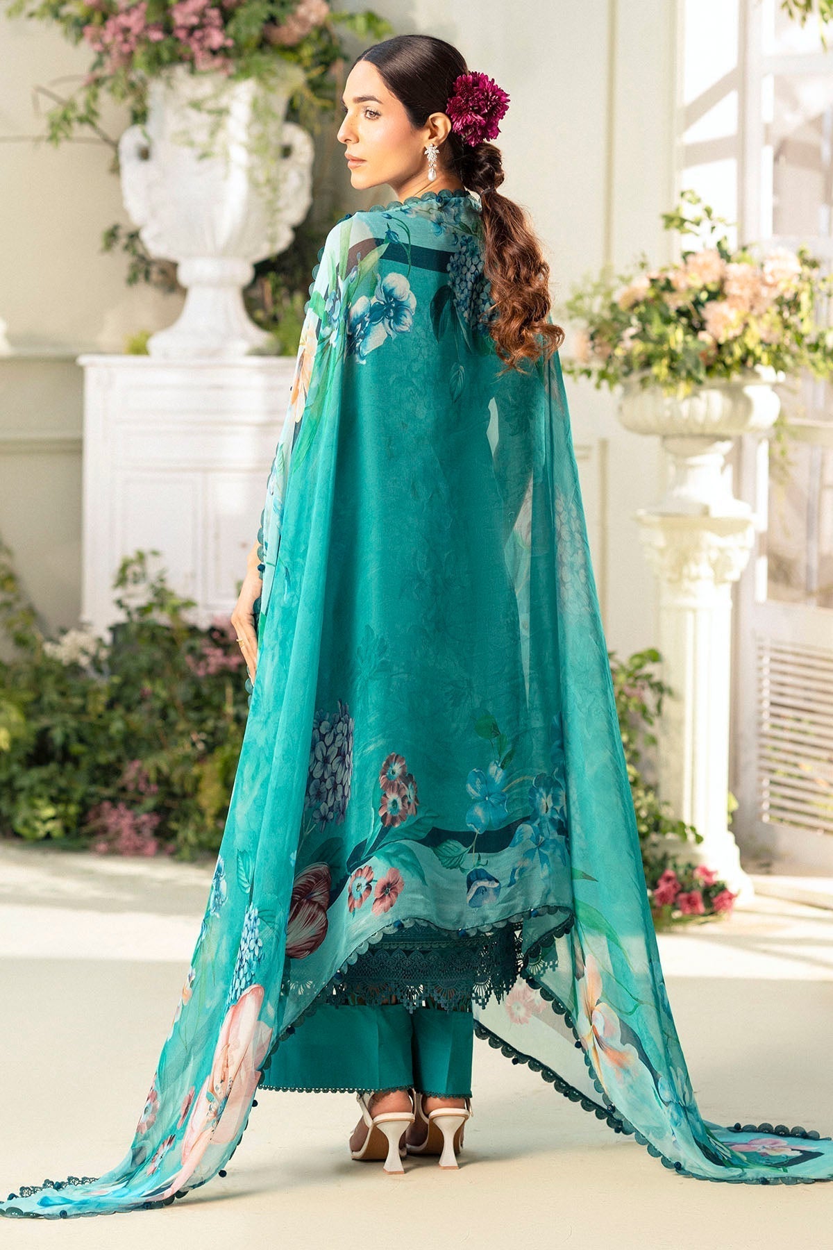 Motifz | Premium Lawn 25 | 5432-MARIGOLD S Teal Lawn