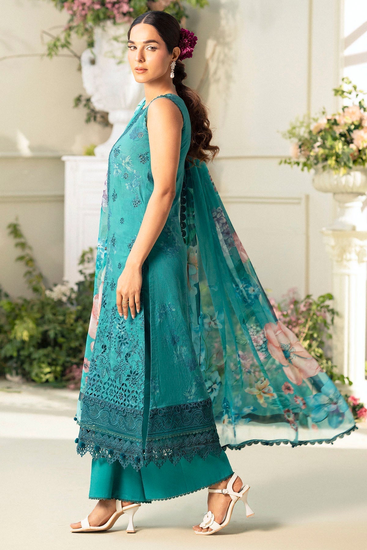 Motifz | Premium Lawn 25 | 5432-MARIGOLD XL Teal Lawn