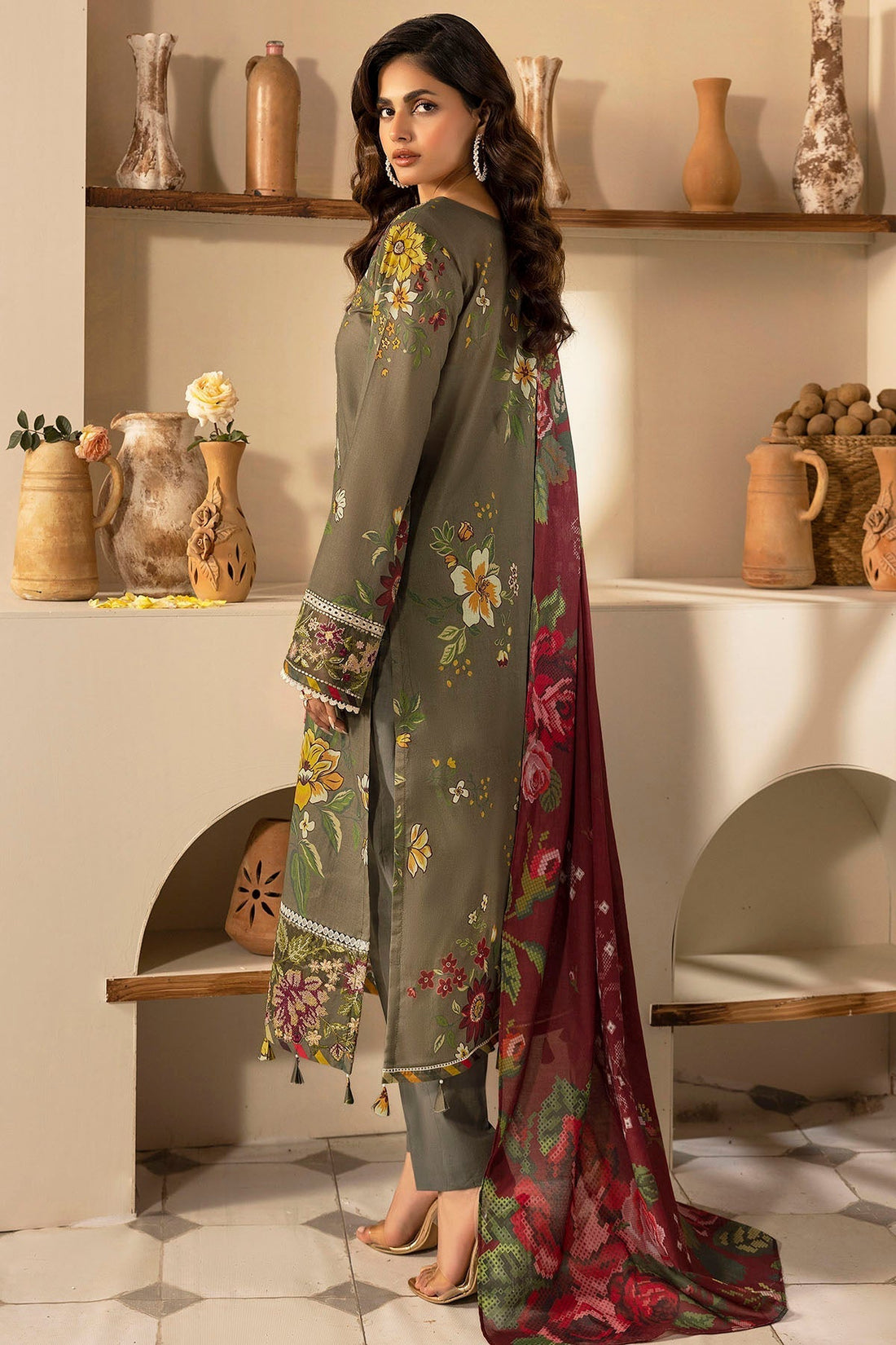 Motifz | Umang Lawn | 5470-NANCY XS Olive Haze Lawn