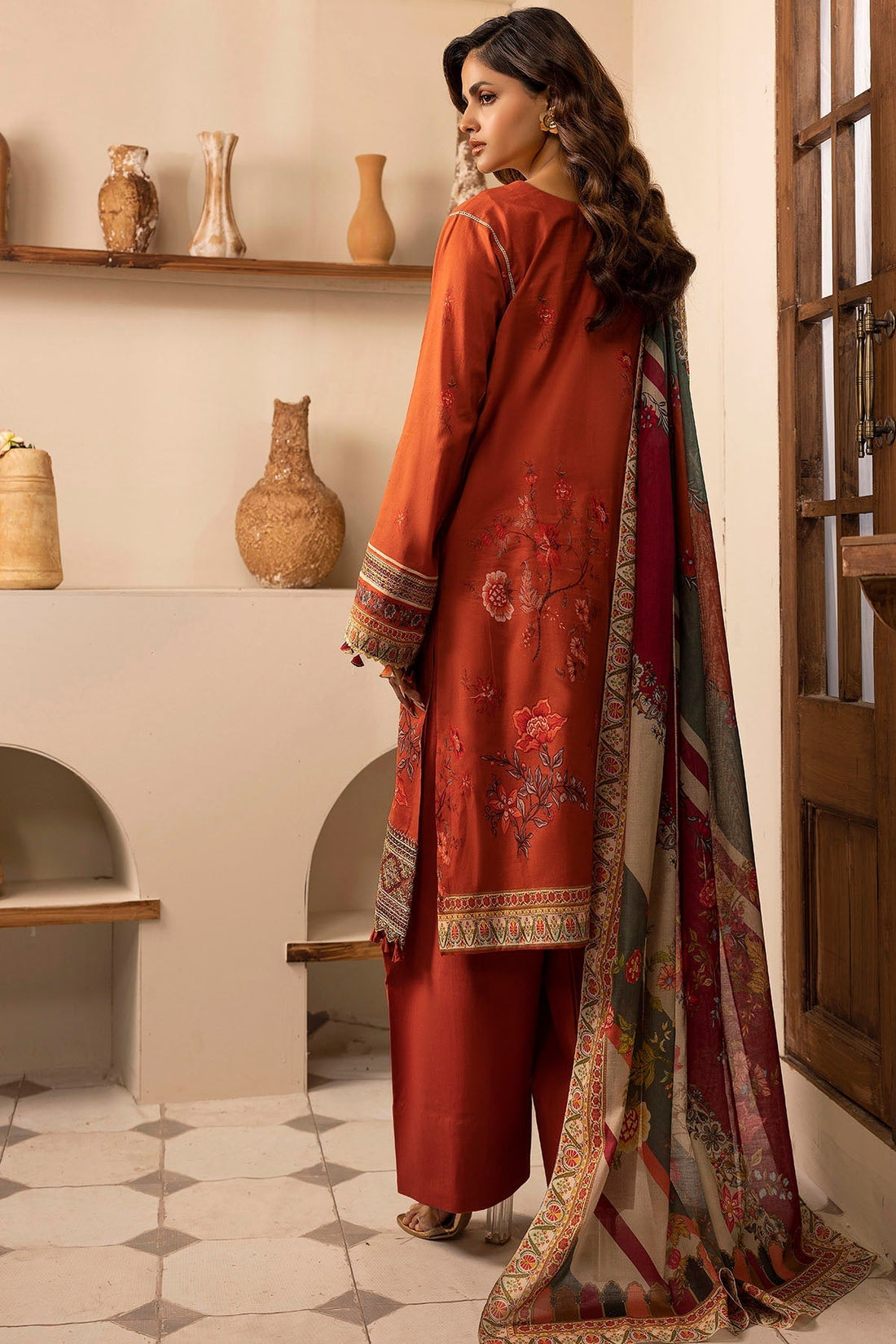 Motifz | Umang Lawn | 5473-BRENNA XS Rust Lawn