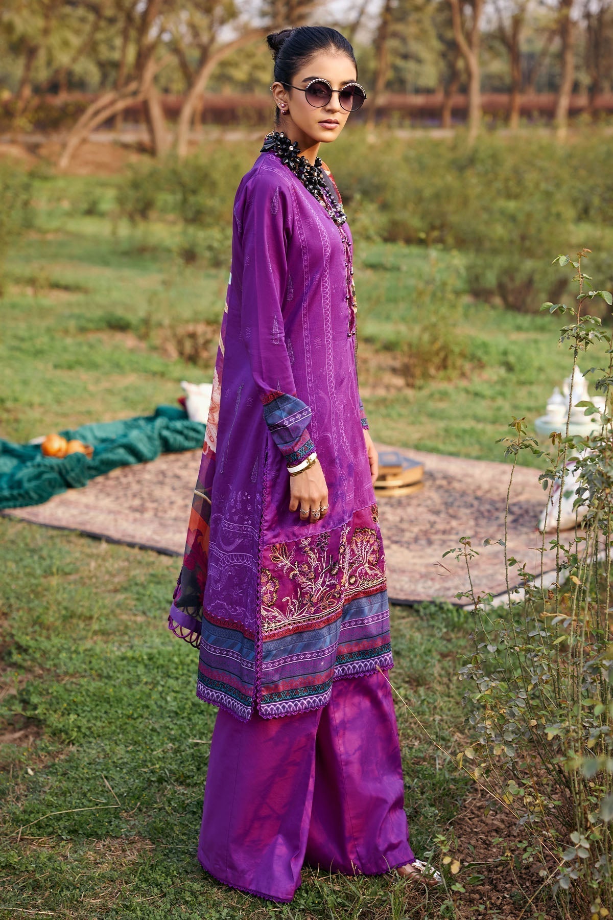 Motifz | Umang Lawn | 3547-ELIF M Purple Lawn