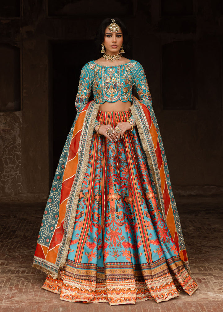 Maria Osama Khan | Khawabeedah Wedding Formals | Liyana XS Turqiouse Grip Silk
