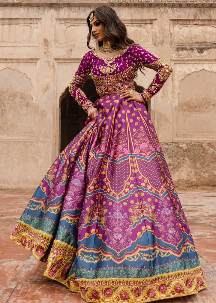 Maria Osama Khan | Khawabeedah Wedding Formals | Mehva L Purple Grip Silk