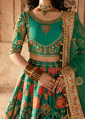 Maria Osama Khan | Khawabeedah Wedding Formals | Zinia M Green Grip Silk