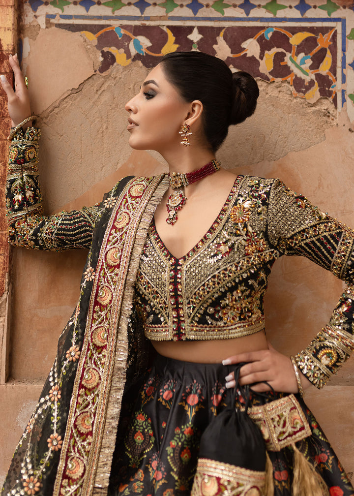 Maria Osama Khan | Khawabeedah Wedding Formals | Shab e posh M Black Grip Silk