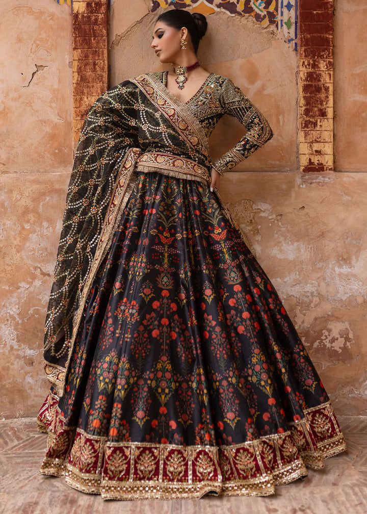 Maria Osama Khan | Khawabeedah Wedding Formals | Shab e posh XL Black Grip Silk