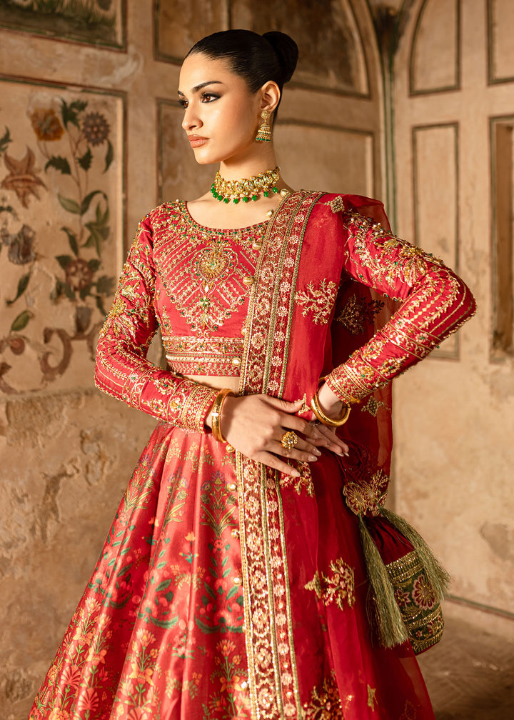 Maria Osama Khan | Khawabeedah Wedding Formals | Zareen M Red Grip Silk