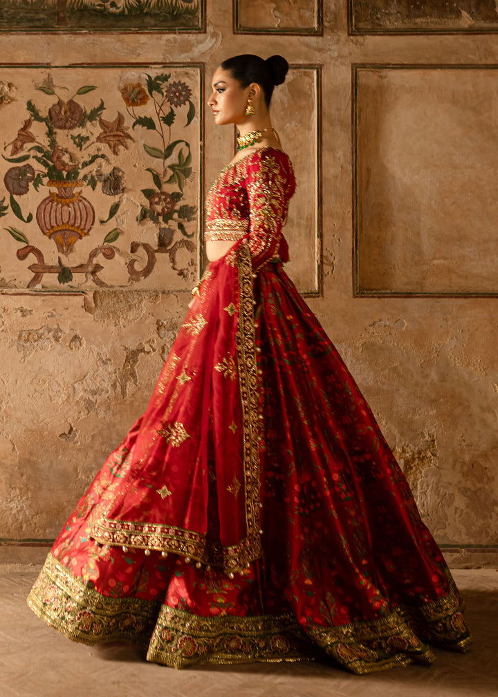 Maria Osama Khan | Khawabeedah Wedding Formals | Zareen L Red Grip Silk