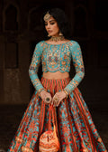Maria Osama Khan | Khawabeedah Wedding Formals | Liyana M Turqiouse Grip Silk