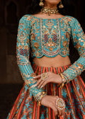 Maria Osama Khan | Khawabeedah Wedding Formals | Liyana L Turqiouse Grip Silk