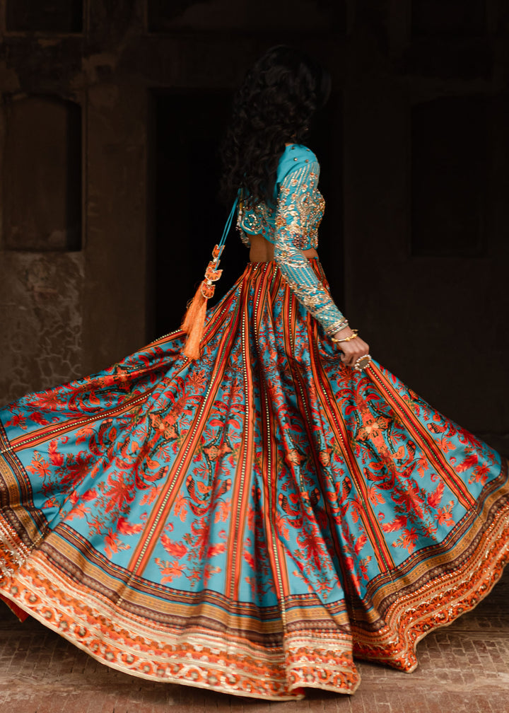Maria Osama Khan | Khawabeedah Wedding Formals | Liyana XS Turqiouse Grip Silk