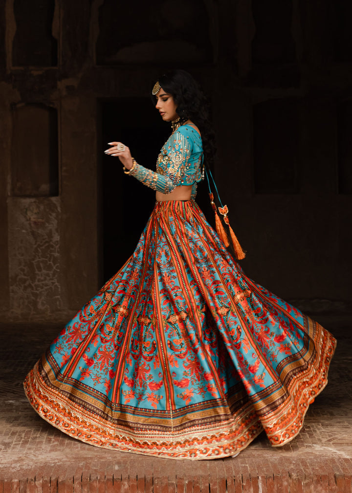 Maria Osama Khan | Khawabeedah Wedding Formals | Liyana XL Turqiouse Grip Silk