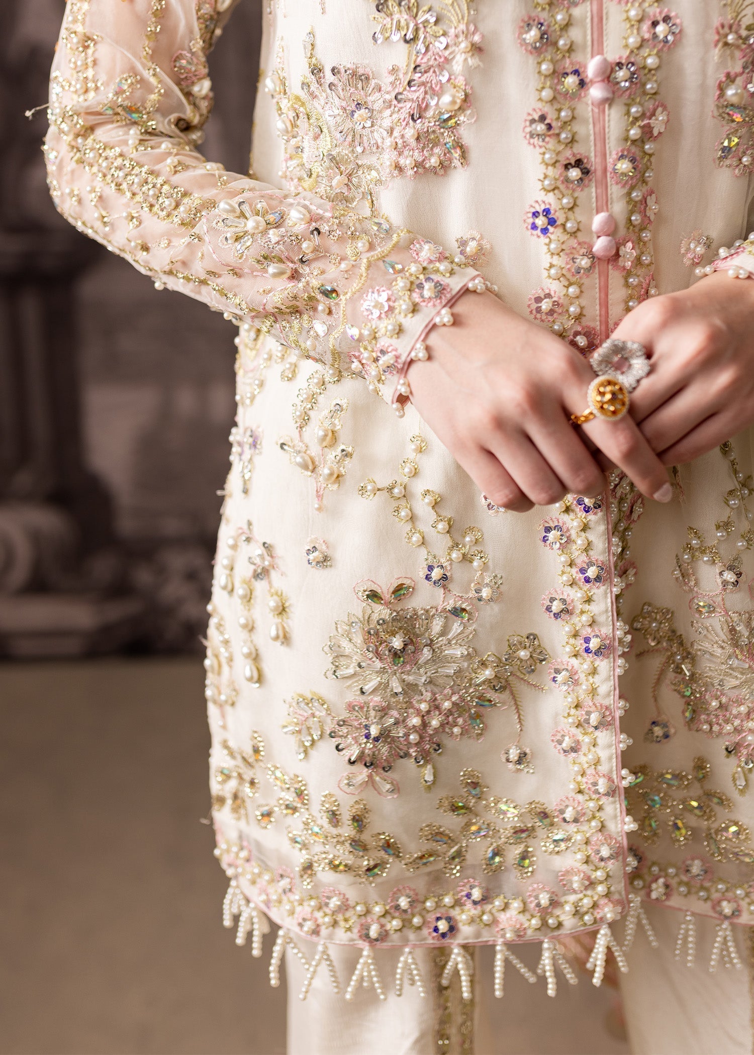 Maria Osama Khan | Mystara Wedding Festive | Zeest XL Ivory Organza