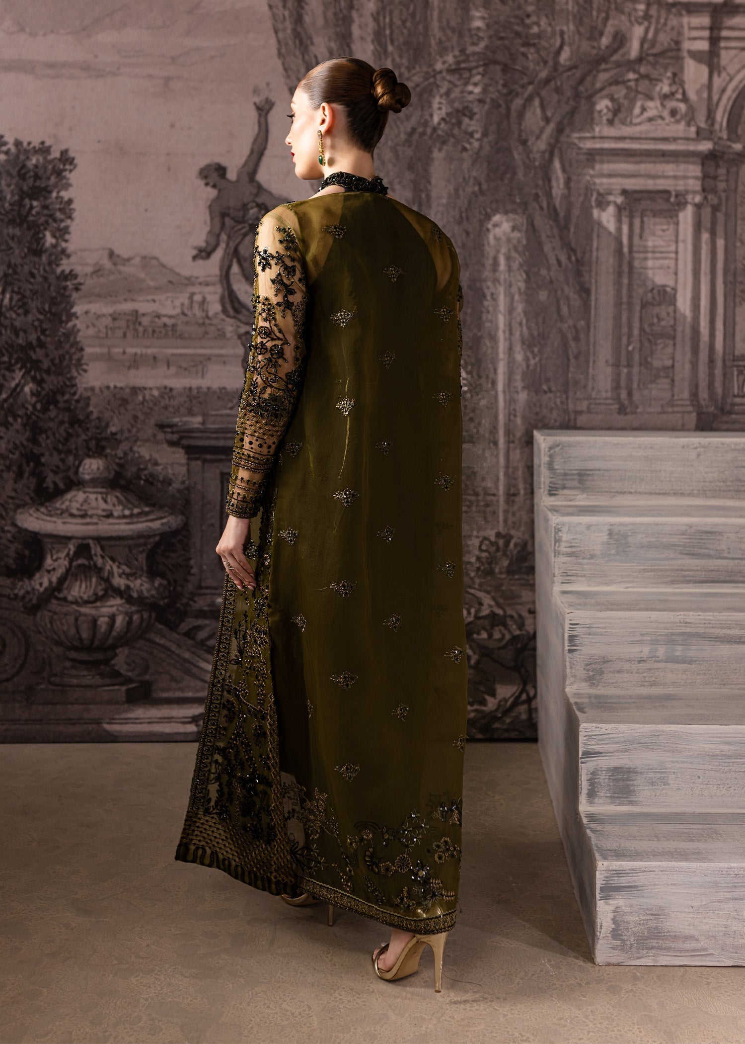 Maria Osama Khan | Mystara Wedding Festive | Storm S Black Organza