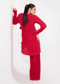 Maria Osama Khan | Claire Pleated Silk | Scarlet - Pakistani Designer Dress - by Maria Osama Khan | Type: Formal - 100% Original at Saira Sultan
