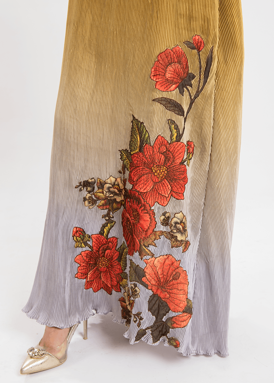Maria Osama Khan | Claire Pleated Silk | Honeycomb - Pakistani Designer Dress - by Maria Osama Khan | Type: Formal - 100% Original at Saira Sultan