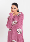 Maria Osama Khan | Claire Pleated Silk | Rosy - Pakistani Designer Dress - by Maria Osama Khan | Type: Formal - 100% Original at Saira Sultan
