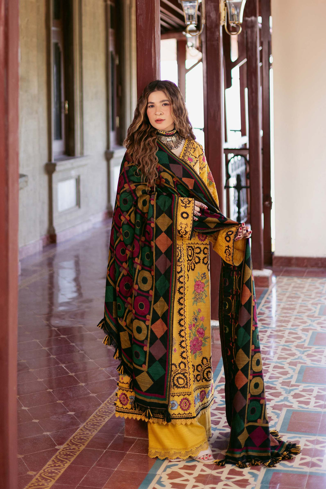 Maryam Hussain | Silk Edit | Hazel XS Mustard Yellow Khaddar