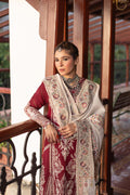 Maryam Hussain | Silk Edit | Jade M Maroon Khaddar