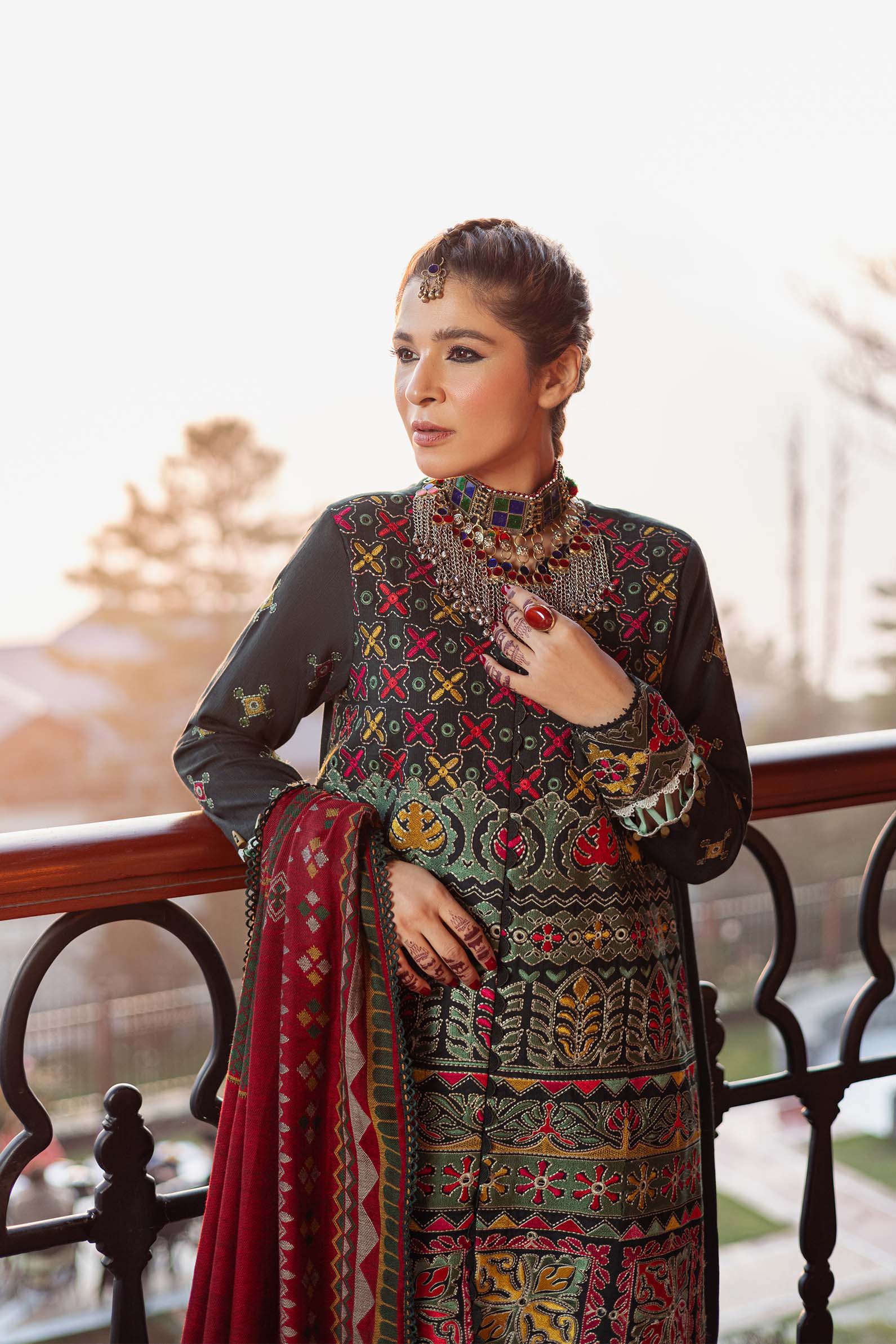 Maryam Hussain | Silk Edit | Forest S Army Green Khaddar