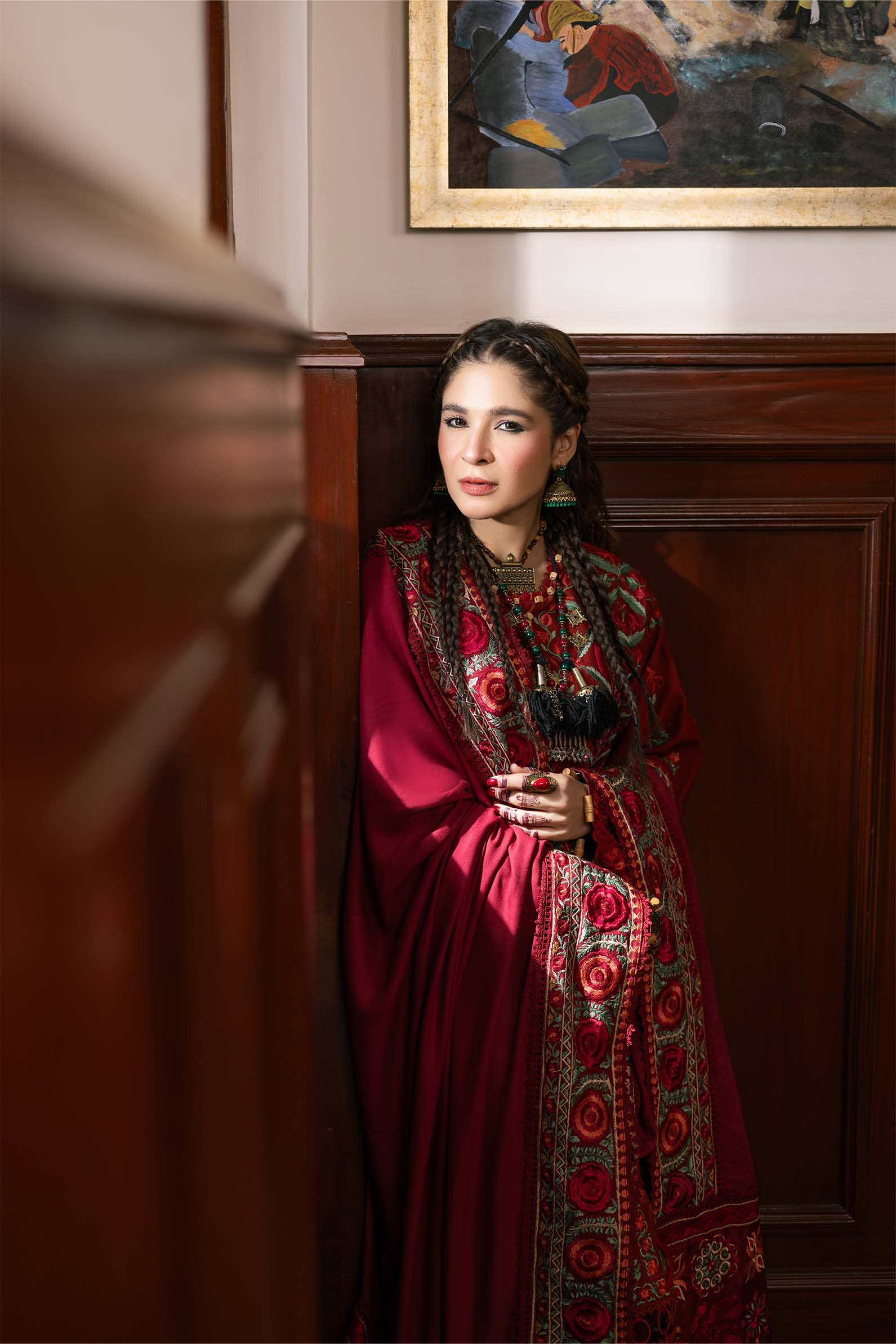 Maryam Hussain | Silk Edit | Fall M Maroon Khaddar