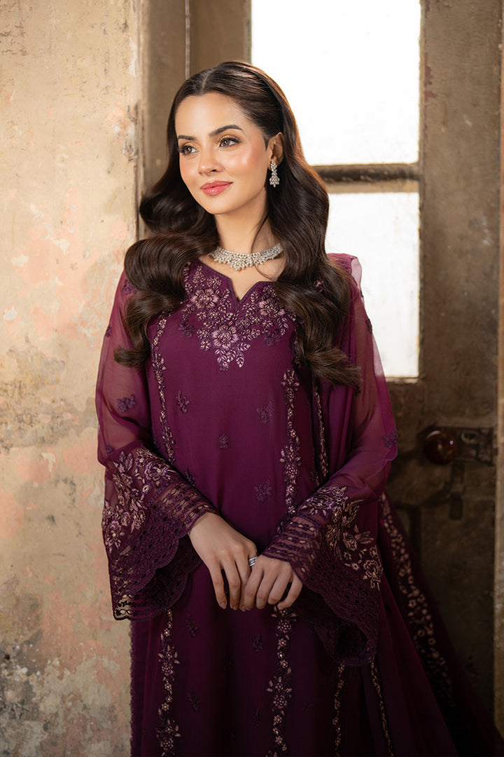 Azure | Ensembles Embroidered Formals | Merlot Grace L Dark Plum Chiffon