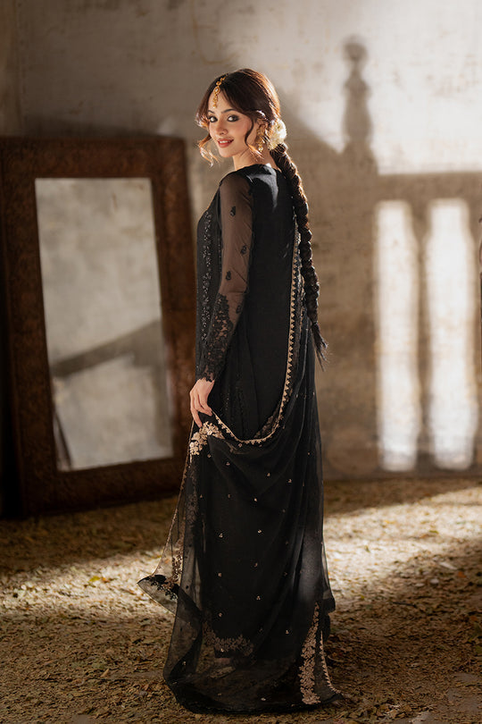 Azure | Ensembles Embroidered Formals | Midnight Veil M Black Chiffon