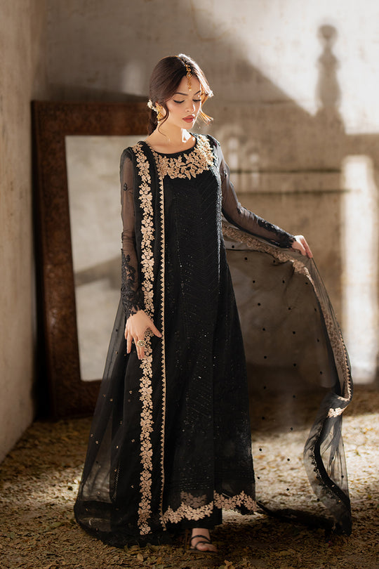 Azure | Ensembles Embroidered Formals | Midnight Veil XS Black Chiffon