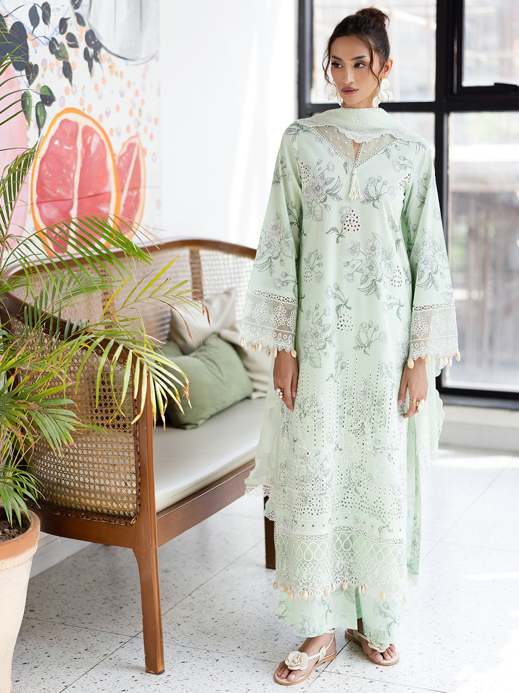 Mahnur | After Hours Luxury Lawn 25 | Mint Mirage XS Mint Lawn