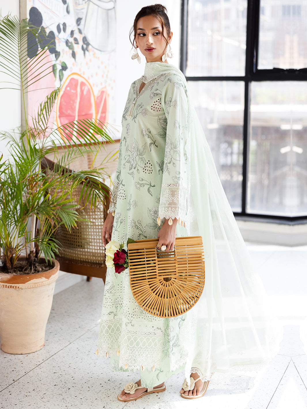 Mahnur | After Hours Luxury Lawn 25 | Mint Mirage Custom Size Mint Lawn
