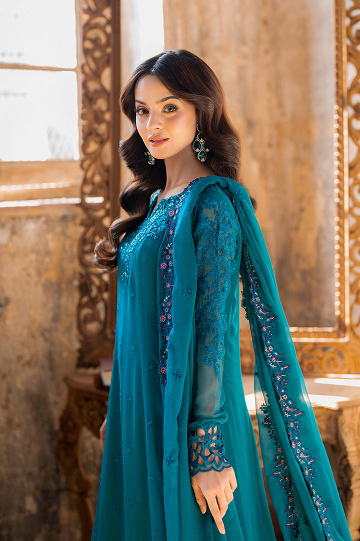 Azure | Ensembles Embroidered Formals | Mystic Teal XS Dark Teal Chiffon