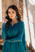 Azure | Ensembles Embroidered Formals | Mystic Teal L Dark Teal Chiffon